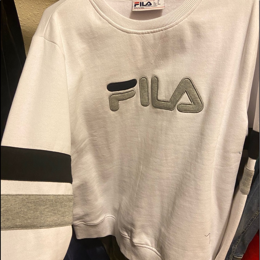 White Fila Pullover